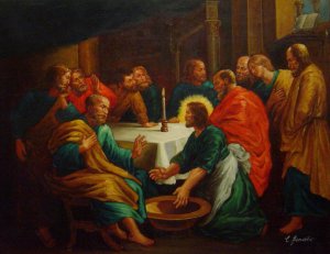 Peter Paul Rubens, Christ Washing The Apostles' Feet, Painting on canvas