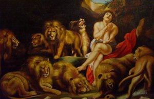 Famous paintings of Animals: Daniel In The Lion's Den