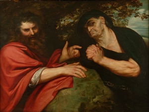 Famous paintings of Men: Democritus and Heraclitus