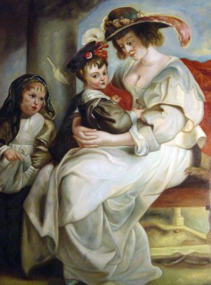Peter Paul Rubens, Helene Fourment And Her Children, Painting on canvas