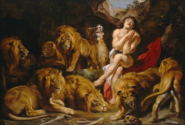 Lion's Den with Daniel. The painting by Peter Paul Rubens