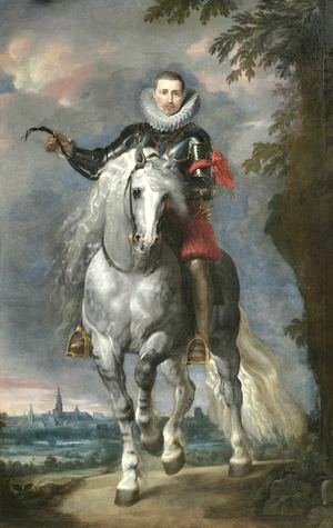 Peter Paul Rubens, Portrait of Don Rodrigo Calderon on Horseback, Painting on canvas