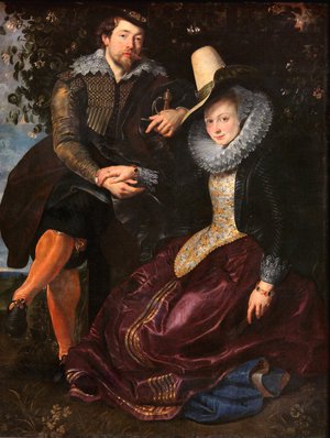 Peter Paul Rubens, Rubens and Isabella Brandt, the Honeysuckle Bower, Painting on canvas