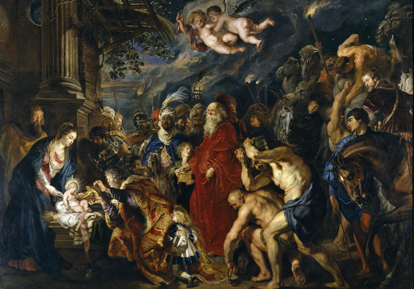 The Adoration of the Magi. The painting by Peter Paul Rubens