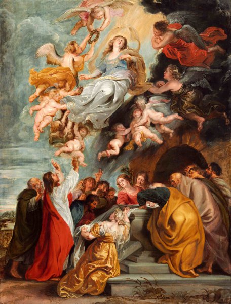 The Assumption of the Virgin. The painting by Peter Paul Rubens