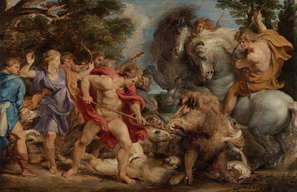 The Calydonian Boar Hunt. The painting by Peter Paul Rubens