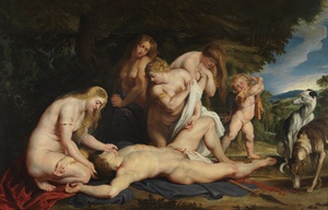 Peter Paul Rubens, The Death of Adonis (with Venus, Cupid, and the Three Graces), Painting on canvas