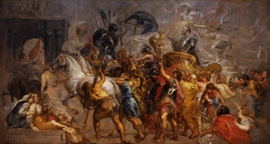 Peter Paul Rubens, The Entry of King Henry IV of France in Paris after the Battle of Ivry, Painting on canvas