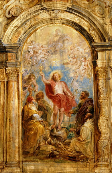The Glorification of the Eucharist. The painting by Peter Paul Rubens