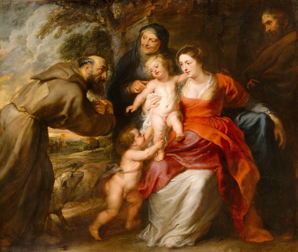 The Holy Family with Saints Francis and Anne and the Infant Saint John the Baptist. The painting by Peter Paul Rubens