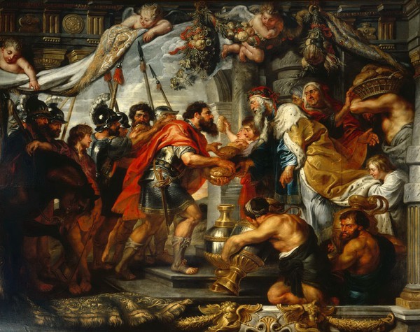 The Meeting of Abraham and Melchizedek. The painting by Peter Paul Rubens
