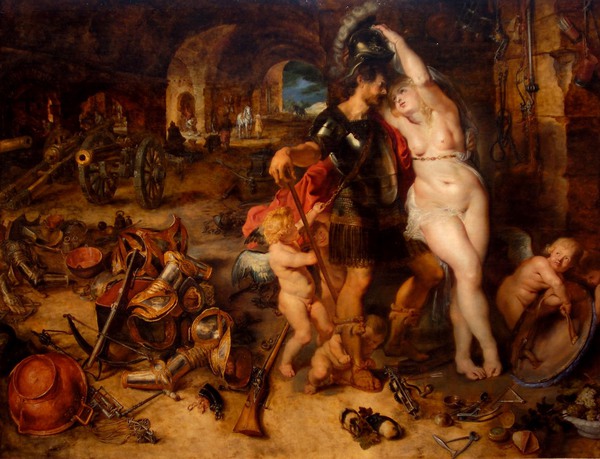 The Return from War: Mars Disarmed by Venus. The painting by Peter Paul Rubens