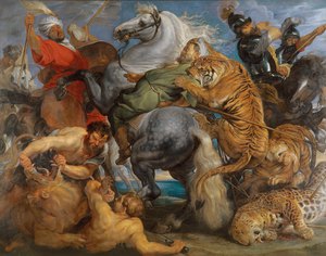 Peter Paul Rubens, The Tiger Hunt, Painting on canvas