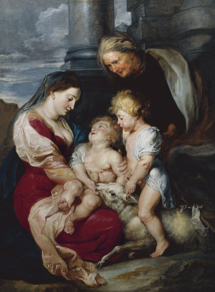 The Virgin and Child with Saint Elizabeth and Saint John. The painting by Peter Paul Rubens