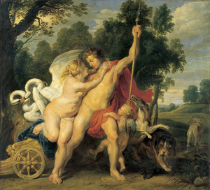 Peter Paul Rubens, Venus and Adonis, Painting on canvas