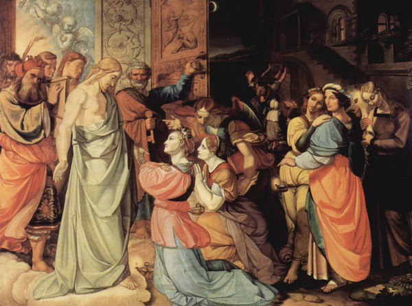 The Wise and Foolish Virgins. The painting by Peter von Cornelius