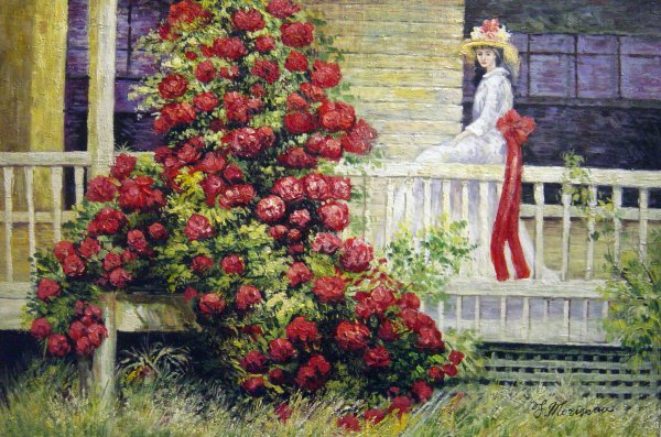 The Crimson Rambler. The painting by Philip Leslie Hale