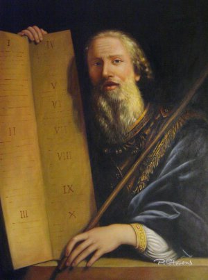 Moses With The Ten Commandments, Phillipe De Champaigne, Art Paintings