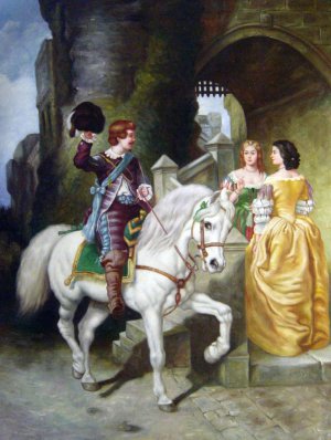 Pierre-Auguste Cot, The Cavalier's Visit, Art Reproduction