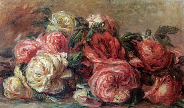 A Bunch of Discarded Roses 2. The painting by Pierre-Auguste Renoir