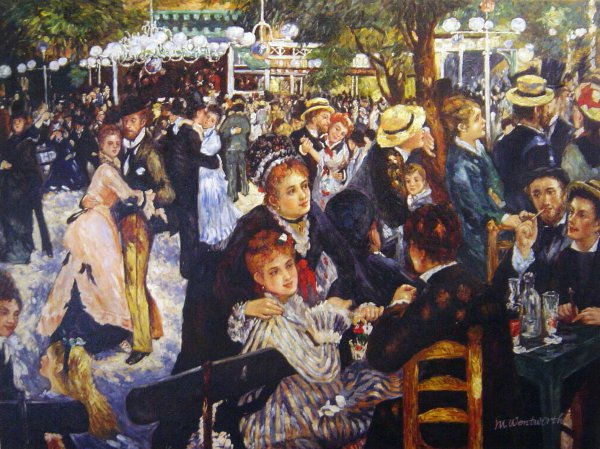 A Dance At The Moulin de la Galette. The painting by Pierre-Auguste Renoir