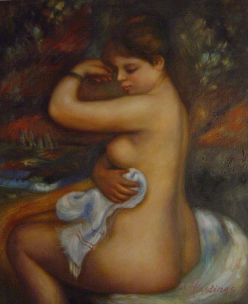 After The Bath. The painting by Pierre-Auguste Renoir