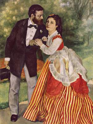 Pierre-Auguste Renoir, Alfred Sisley And His Wife, Painting on canvas
