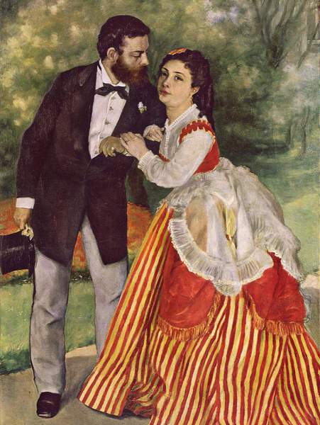 Alfred Sisley And His Wife. The painting by Pierre-Auguste Renoir