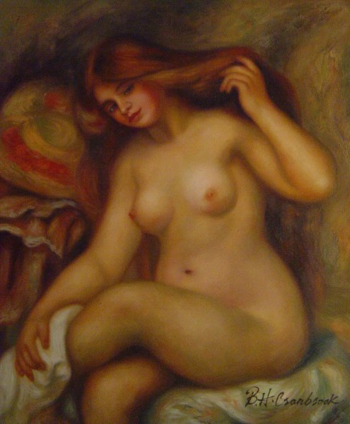 Bather With Blonde Hair. The painting by Pierre-Auguste Renoir