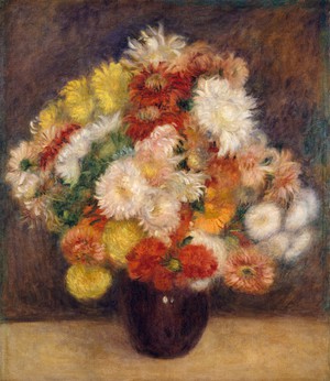 Pierre-Auguste Renoir, Bouquet of Chrysanthemums, Painting on canvas