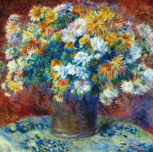 Pierre-Auguste Renoir, Chrysanthemums, Painting on canvas