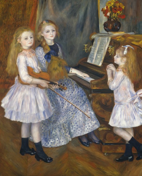 Daughters of Catulle Mendes. The painting by Pierre-Auguste Renoir