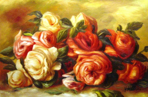 Discarded Roses. The painting by Pierre-Auguste Renoir