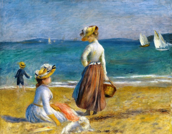 Figures on the Beach. The painting by Pierre-Auguste Renoir