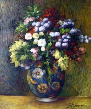 Flowers In A Vase, Pierre-Auguste Renoir, Art Paintings