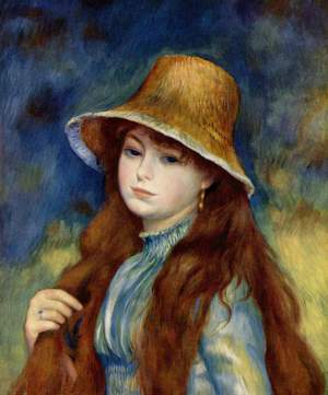 Pierre-Auguste Renoir, Girl with a Straw Hat, Painting on canvas