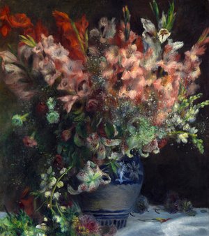 Pierre-Auguste Renoir, Gladioli in a Vase, Painting on canvas