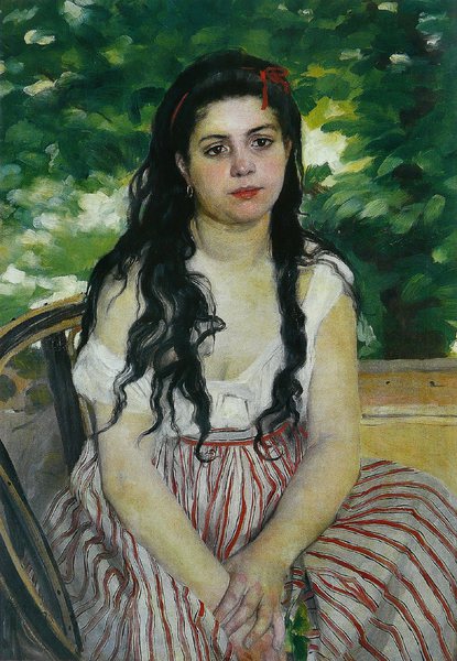 In Summer (The Gypsy). The painting by Pierre-Auguste Renoir