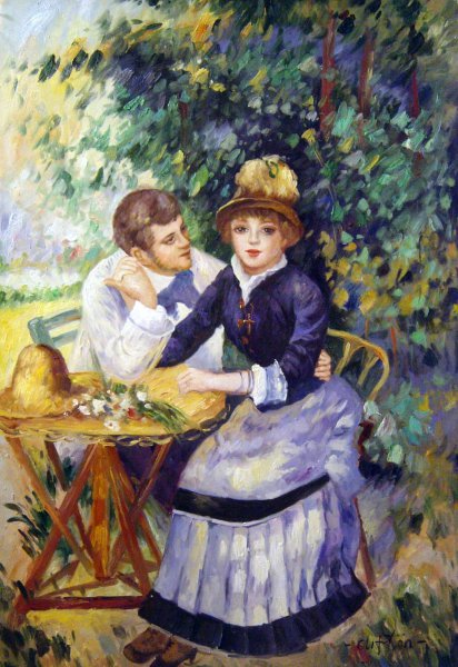 In The Garden. The painting by Pierre-Auguste Renoir