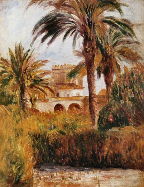 Le Jardin d'essai a Algiers. The painting by Pierre-Auguste Renoir