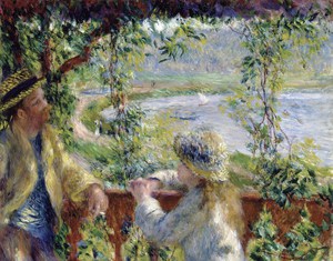Near the Lake, Pierre-Auguste Renoir, Art Paintings