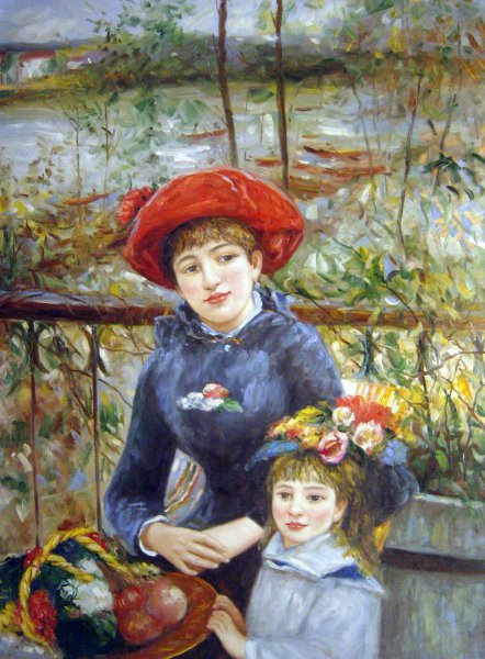 On The Terrace. The painting by Pierre-Auguste Renoir