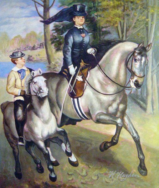 Riding In The Bois de Boulogne. The painting by Pierre-Auguste Renoir
