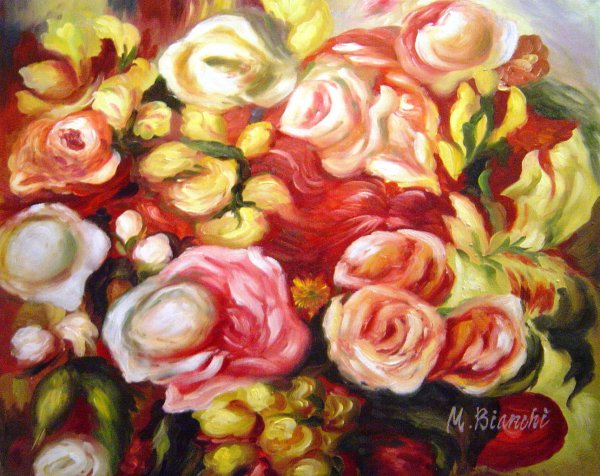 Roses. The painting by Pierre-Auguste Renoir