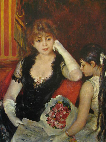 Sitting at the Concert. The painting by Pierre-Auguste Renoir