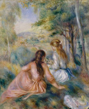 Pierre-Auguste Renoir, Sitting in the Meadow, Painting on canvas