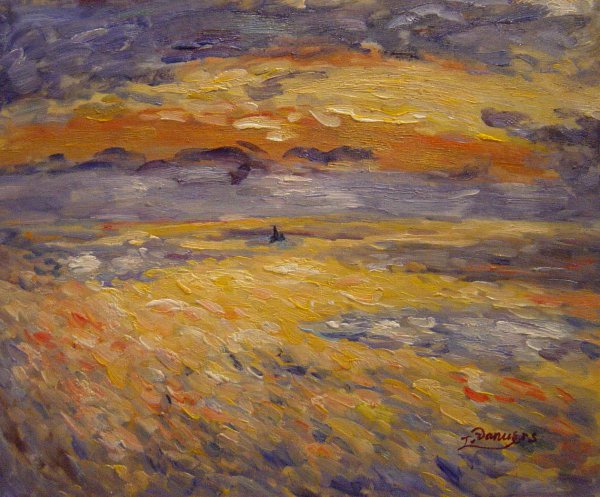 Sunset At Sea. The painting by Pierre-Auguste Renoir