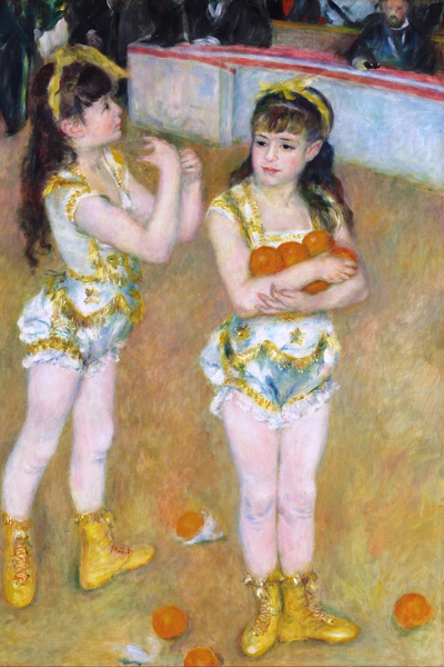 The Acrobats at the Cirque Fernando. The painting by Pierre-Auguste Renoir