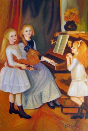 Pierre-Auguste Renoir, The Daughters of Catulle Mendes, Painting on canvas