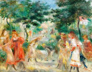 Reproduction oil paintings - Pierre-Auguste Renoir - The Game of Croquet (Children in the Garden of Montmartre)